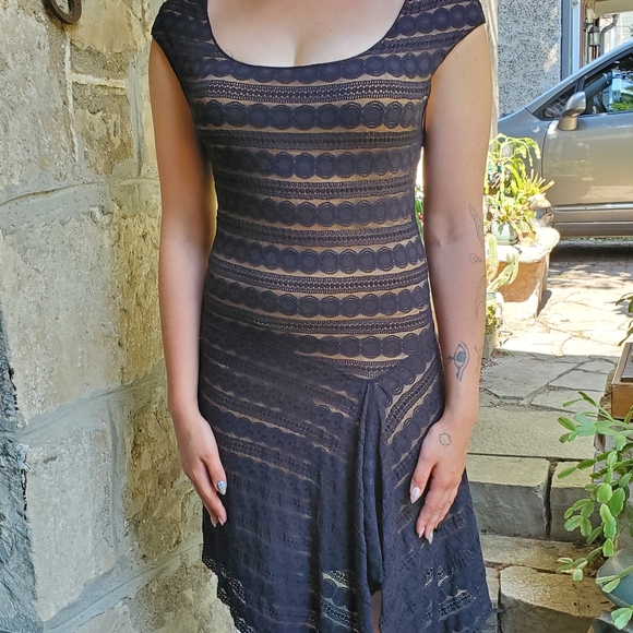 Cap Sleeve Lace Dress - Picture 1 of 3